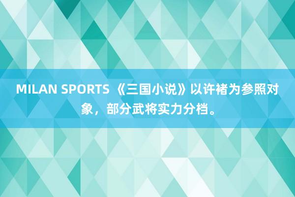 MILAN SPORTS 《三国小说》以许褚为参照对象，部分武将实力分档。